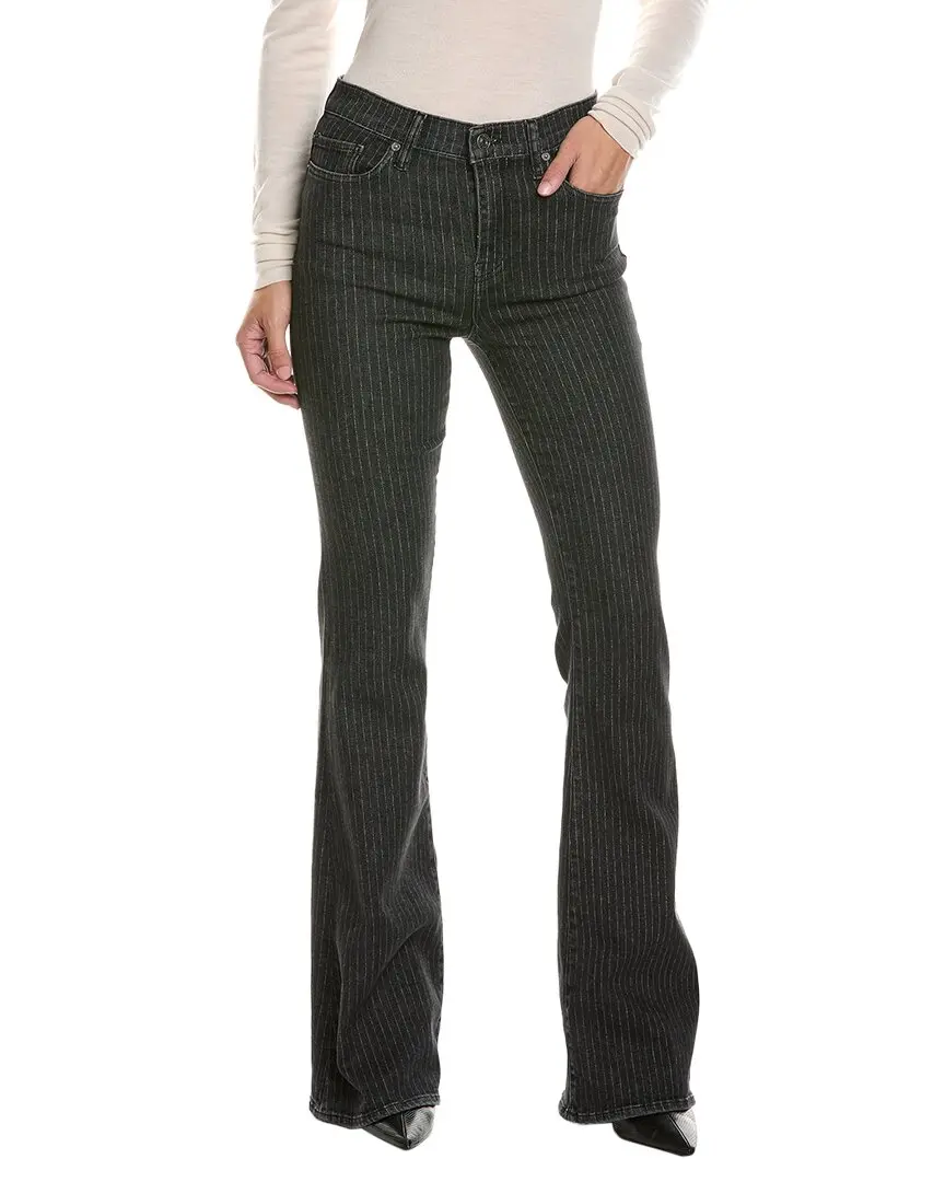 FRAME Denim Charcoal Pinstripe Le High Flare Jean