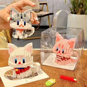 Cute Cat Micro Model Building Block Sets, Mini Pet Cartoon Animal Diamond Bricks Educational Fun Toys, Creative Gift for Friend & Adults
