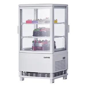 58L Glass Door Mini Fridge - Countertop Beverage Refrigerator with Double Pane Tempered Glass - Portable Soda & Beer Cooler for Office, Bedroom, Game Room - White, 110V US Plug