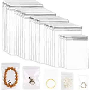 100PCS Jewelry PVC Storage Bags Self Seal Small Pouches Zipper Bag Clear Plastic Packing Jewelry Transparent Anti Tarnish Jewelry Bags for Holding Rings Earrings (100PCS)