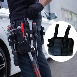 HOL-Ster Z Tool Pouch, Electrician Tool Bag with Belt Clip, HOL-Ster Z 2.0 Tools for Leg, Leg Pocket Pouch, Multifunctional Mini Tool Organizer Pouch for Electrician, Black