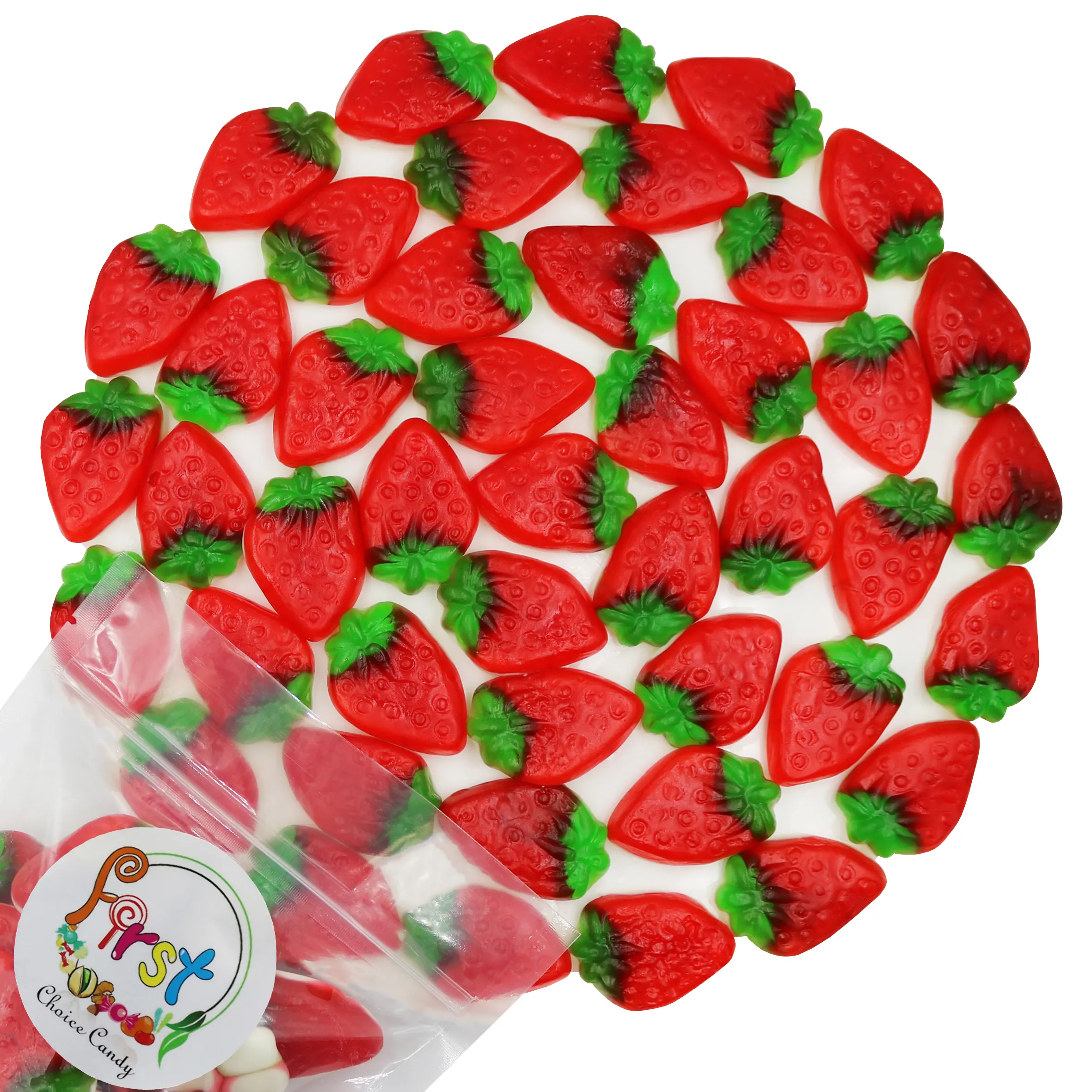 STRAWBERRIES WITH CREAM GUMMY CANDY 2 LB BAG STRAWBERRIES WITH CREAM GUMMY CANDY 2 LB BAG