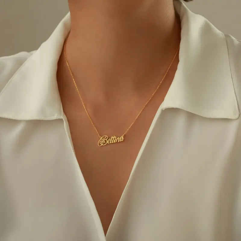 AS070 Dainty Custom Script Name Necklace, Personalized Name Pendant, Meaningful Gift for Mom, Valentine's Day Fashion Costume Jewelry Accessory