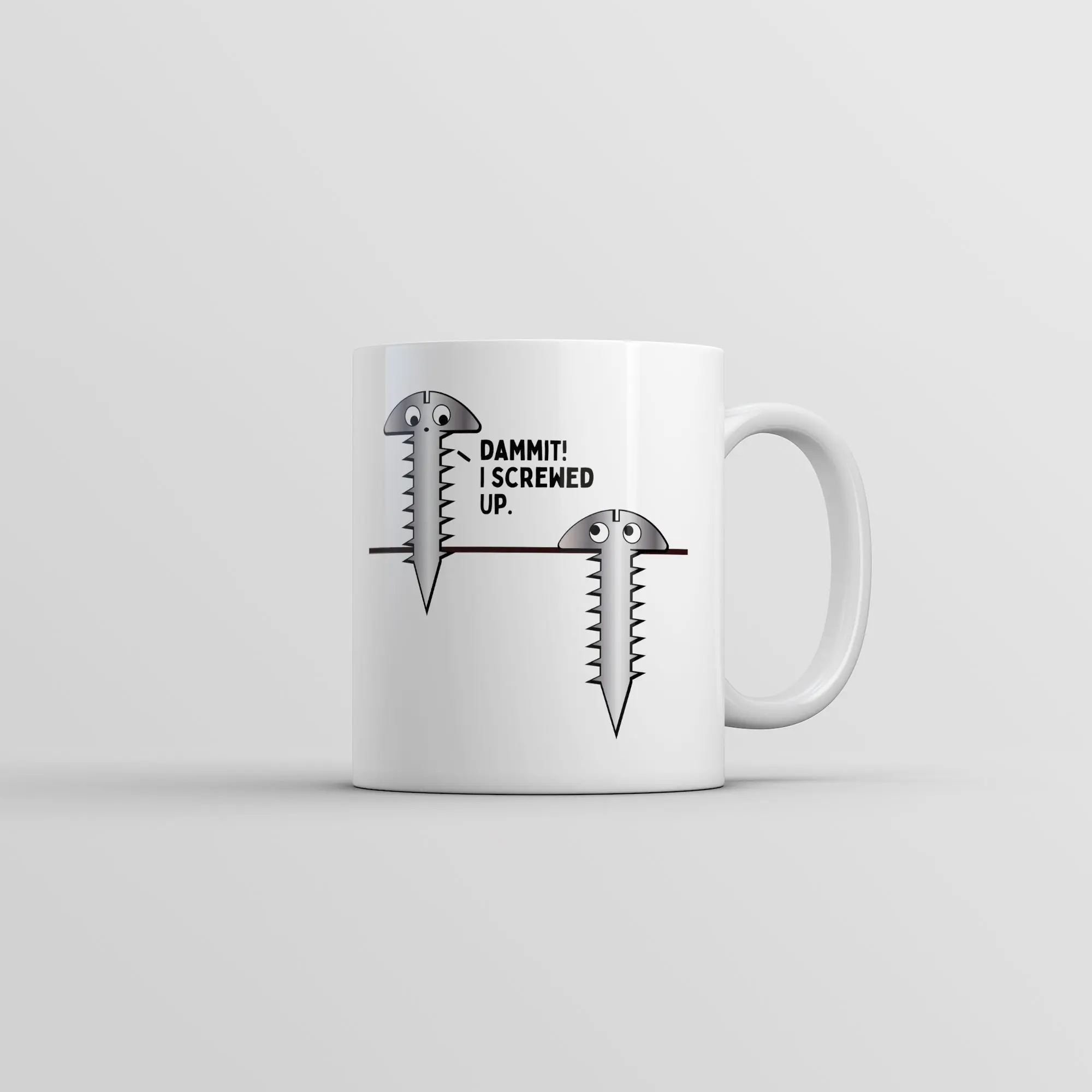 Damnit I Screwed Up Mug Funny Sarcastic Novelty Coffee Cup - 11oz Funny Coffee Mugs Ceramic Printed Drinkware Cup