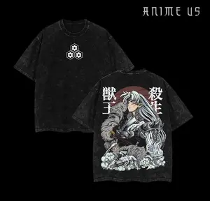 Inuyasha Sesshomaru Shirt Vintage Retro Wash Tee Vintage Anime 90s Anime Manga Washed Heavy Cotton T-shirt Anime Lover, Manga Lover Gift For Fan Inuyasha