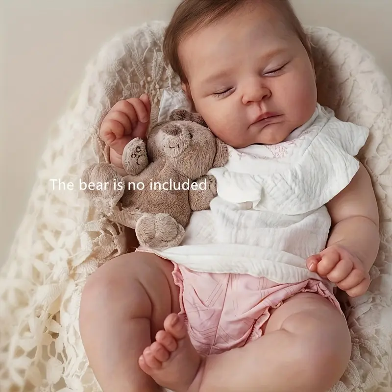 19 In/49 Cm Realistic Baby Doll - Lifelike Baby Doll With Soft Touch 3D Skin, Hand Rooted Hair, Sleeping Position - Perfect Birthday, Christmas Or New Year Gift For Children And Collectors Soft Silicone Reborn Doll with Washable Feel