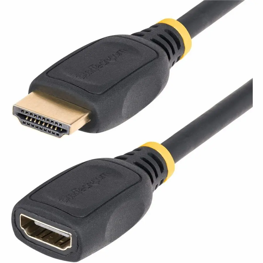 StarTech 18in 0.5m HDMI 2.0 Extension Cable High Speed HDMI Port Saver Cable 4K 60Hz HDMI Male to Female Extension Adapter Cord