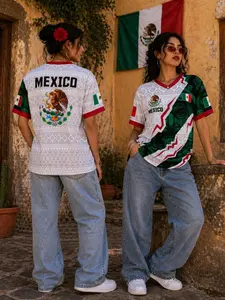 Mexico Soccer Jersey 2026 White, Aztec Pattern Shirt, Mexican Pride Futbol Tee, Eagle Crest Jersey, Mexico Fan Apparel