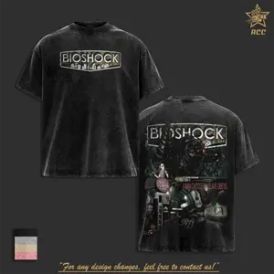 BioShock Vintage Washed T-Shirt, Retro Video Game Graphic Tee, Premium Heavyweight Cotton Oversized Streetwear, Rapture City Aesthetic Apparel, Classic Gaming Fan Merch, Collector Gift