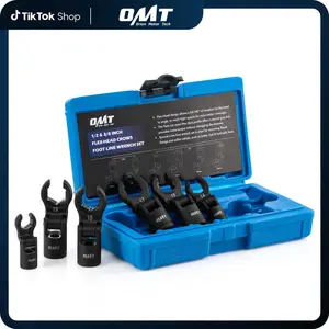 Orion Motor Tech Crows Foot Wrench Set, 6pc Flex Head Crows Foot Line Wrench Set with 1/2" & 3/8" Drive, Metric Crowfoot Wrenches for 12 14 16 17 18 19 mm Nuts with 180° Flexible Head Storage Case, Limited Time Deal