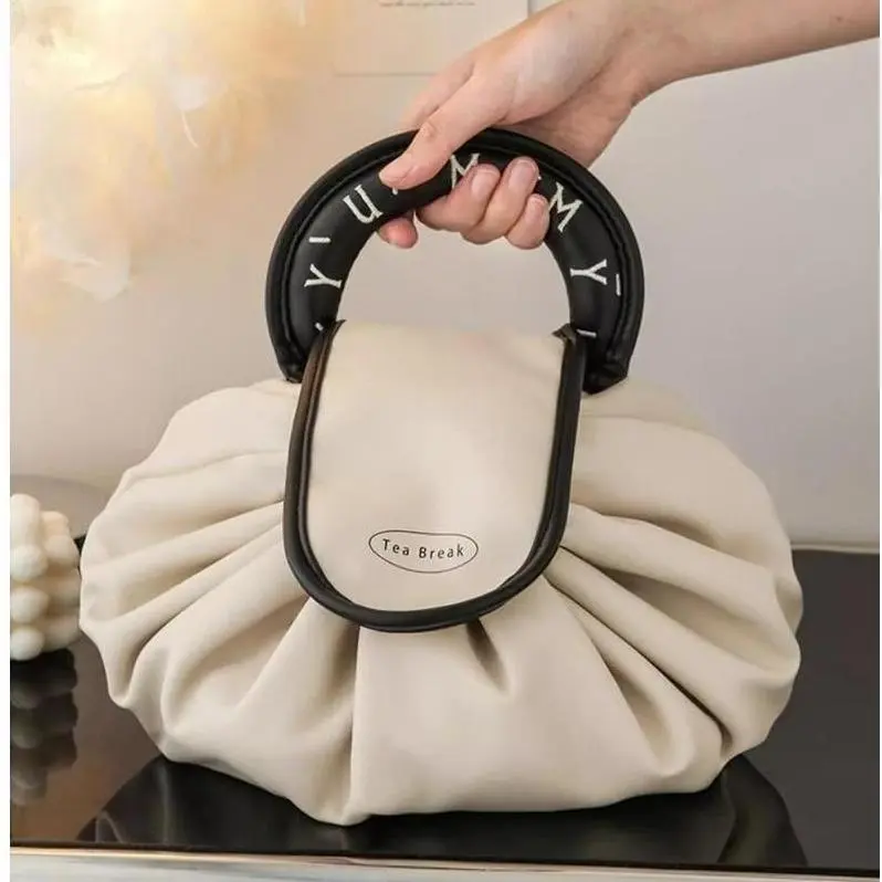 Chic Foldable Portable Makeup Organizer | Water-Resistant With Handle | Multi-Pocket for Skincare Cosmetics Daily Vanity Bathroom