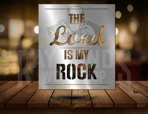 Raymond's Workshop Lord Is My Rock CNC Plasma Cut 14ga Steel Sign 9x8 Inches Raw Finish Customizable Powdercoat or Paint