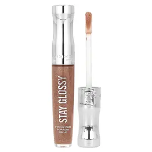 Rimmel London Stay Glossy Lip Gloss, 125 Down To Gloss, 0.18 fl oz (5.5 ml)