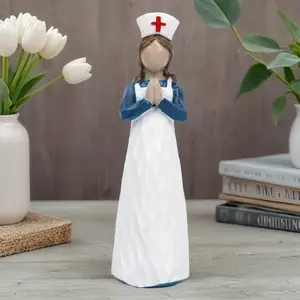 Blue Prayer Nurse, Thanksgiving Day, Nurses Day souvenirs and gifts, tabletop art ornaments