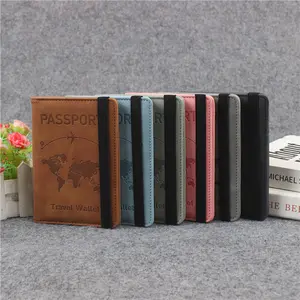 Vintage Passport Holder RFID Blocking Travel Wallet High Capacity Passport Case Elastic Band Leather Protector Airport Cruise Vacation Gift,summerwins