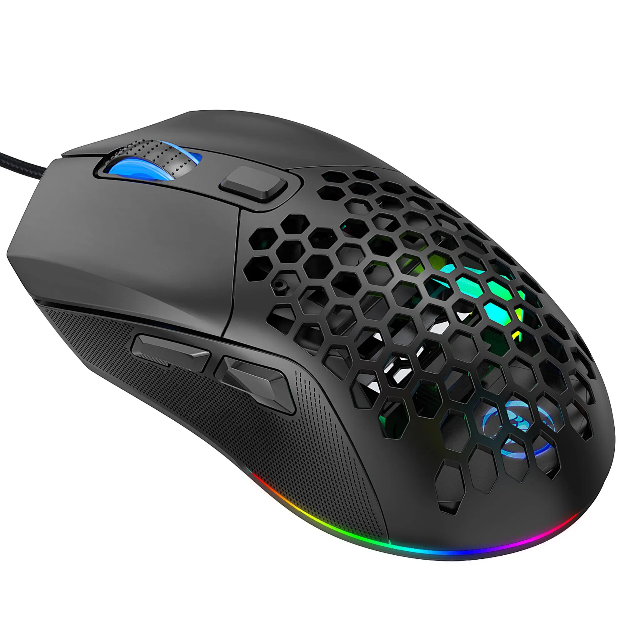 Wired Mouse, RGB Backlight Hollowed Out Gaming Mouse with Replaceable Back Cover, Lightweight Mouse for Home & Office, Gaming Accessories, Computer Peripherals