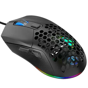 Wired Mouse, RGB Backlight Hollowed Out Gaming Mouse with Replaceable Back Cover, Lightweight Mouse for Home & Office, Gaming Accessories