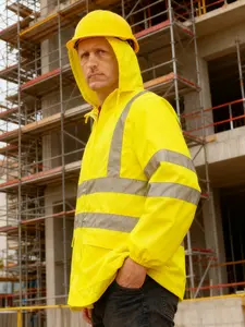 Reflective Waterproof Safety Work Jacket, High Visibility Outdoor Construction, Road Maintenance, Logistics, Windproof Rainproof