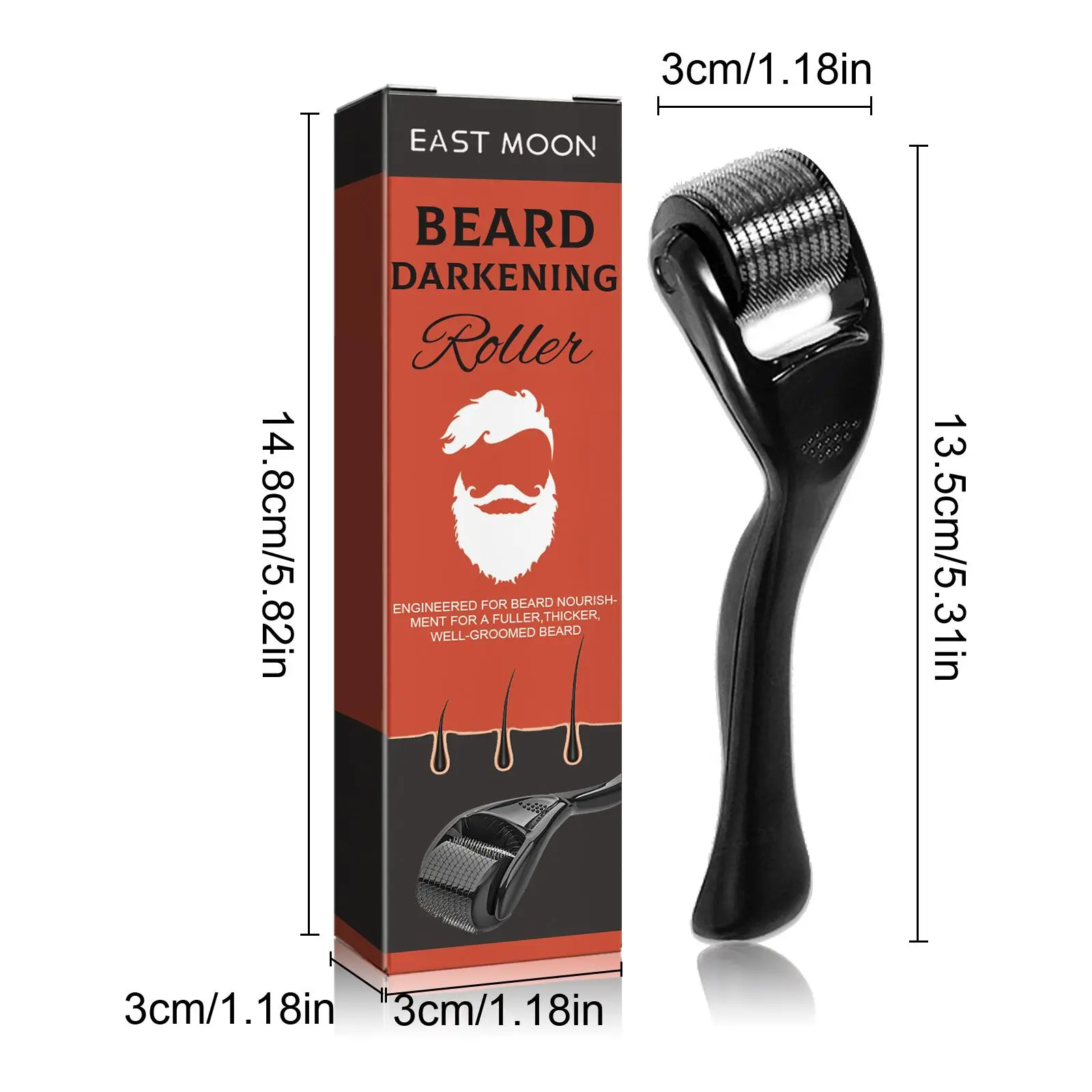 Derma Roller for Beard, Hair, Face & Skin, Microneedle Beard Roller for Men and Women, Easy to Use, Suitable for Body & Scalp, Portable Skin Care Tool Microneedle Roller Dermaroller Topical Derma Roller