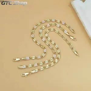 14K Gold Tri-Color Mariner Link Bracelet Polished Floral Engraved Three Tone Gold Chain Dainty Elegant Women Jewelry Classic Retro Stylish Wrist Accessory Exquisite Handmade Craft Ideal Daily Wear Dating Party Ornament Sweet Holiday Birthday Anniversary G
