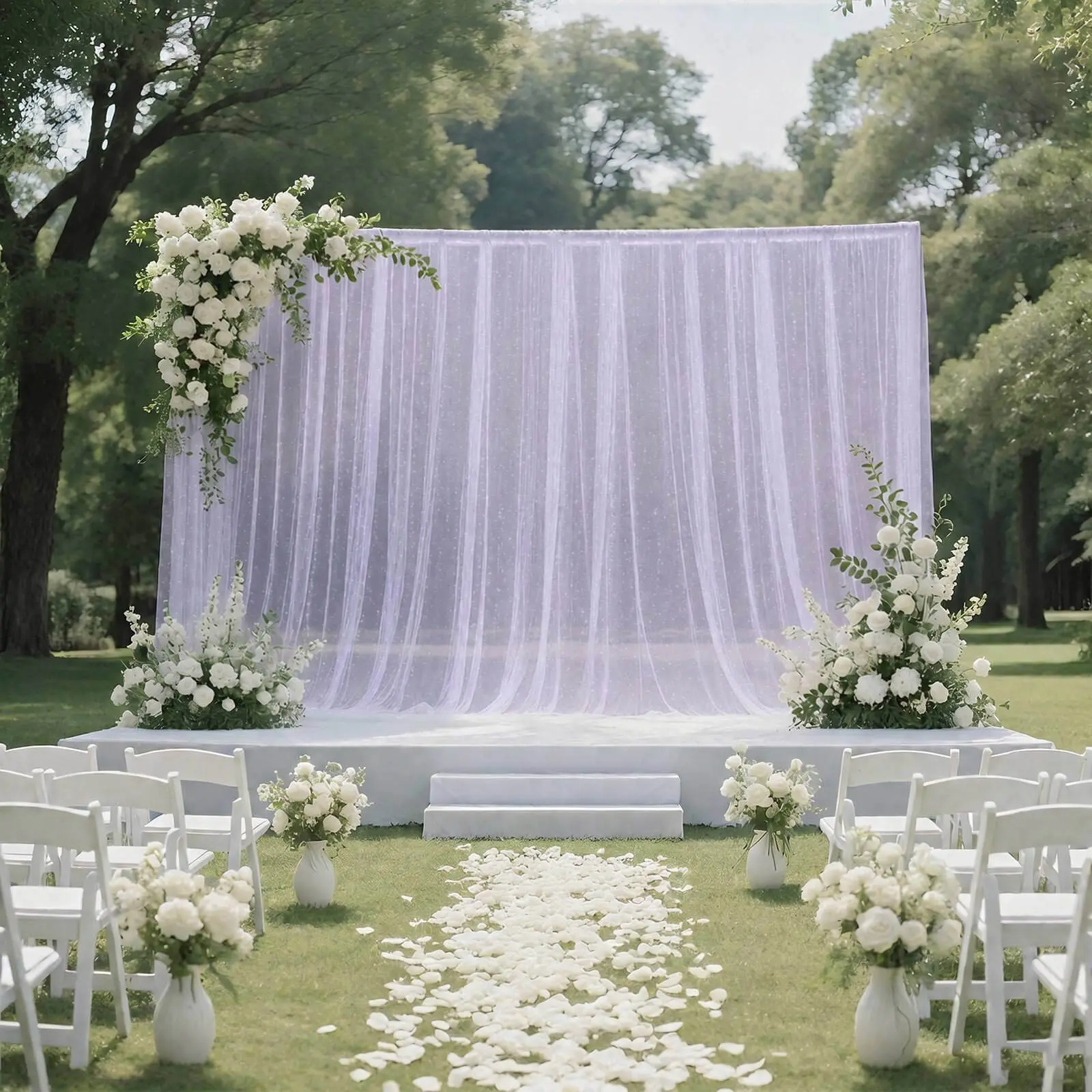 Sheer Wedding Arch Drape 10ft × 10ft Lavender Lilac – Backdrop Curtain Panel with Rod Pocket