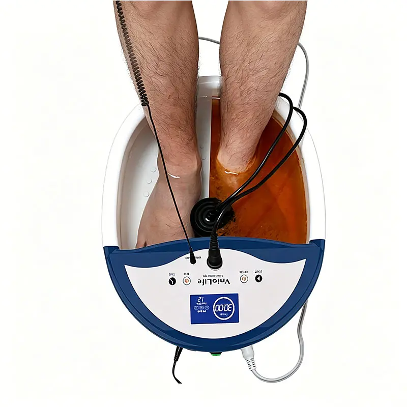 Home Use Body Detox Machine Ionic Foot Bath Detox Body Cell Cleanse with Wrist Bracelet and Basin Tub Salon Detox Massage Relaxation Self Care Device good gift