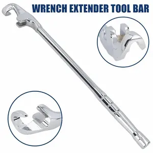 15-Inch Universal Socket Wrench Extender Bar (Wrench Extend Rod) - 1-Inch Opening, Chrome Vanadium Steel, Durable and Robust, Rust and Corrosion Resistant, Bright Mirror Chrome Finish, Extra-Long for Maximum Leverage, Automotive Repair & DIY Projects