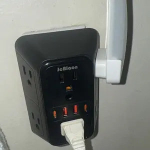 USB Wall Charger Surge Protector, 6 Outlet Extender Multi-Plug Outlet with 4 USB Charging Ports, 3-Sided Power Strip Wall Adapter for Home, Travel and Office, Multifunctional Power Strip #TOP PICKS