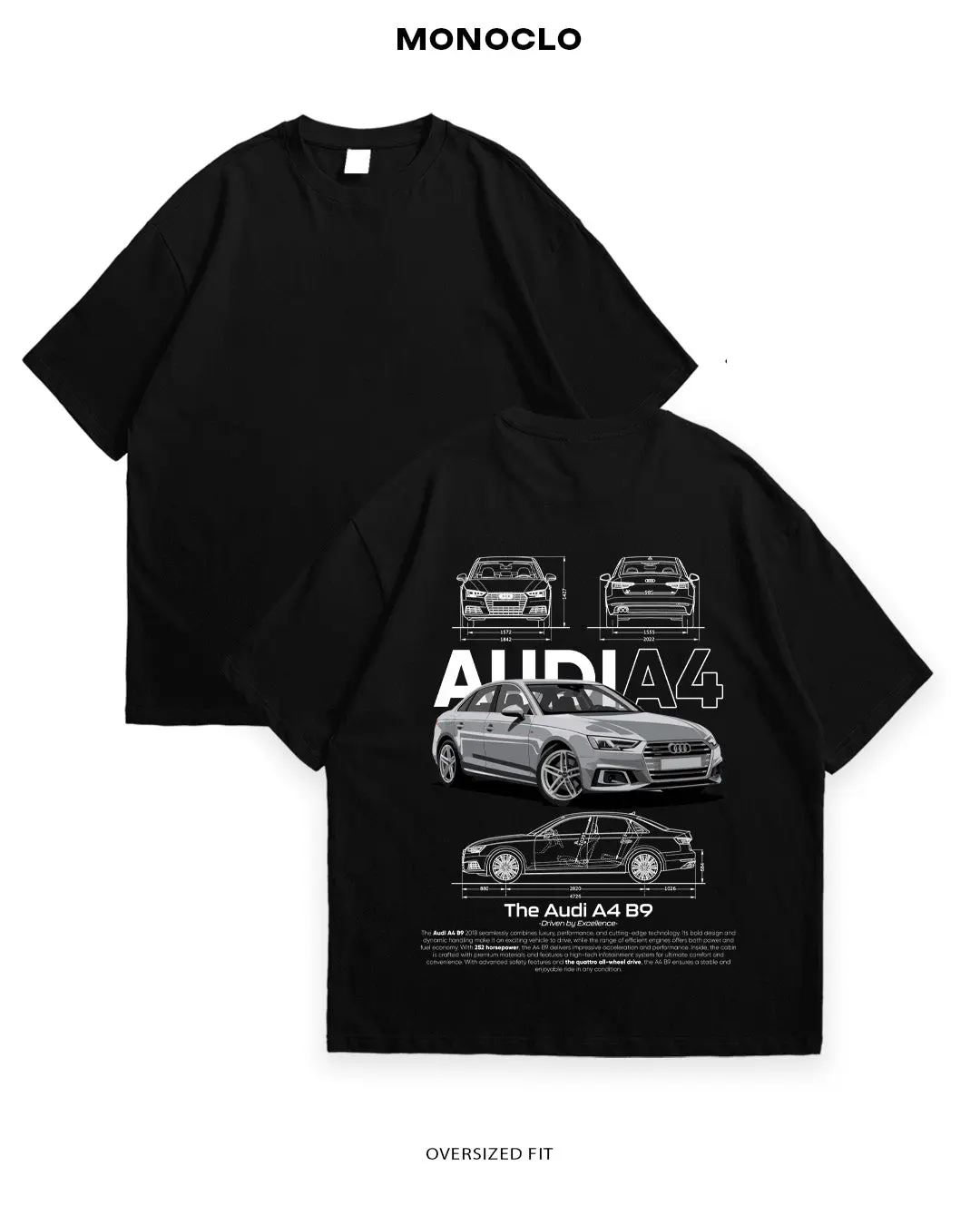 Audi A4 B9 Modern Edition Tee – Oversized Fit Car Graphic T-Shirt