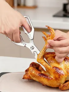 Professional Stainless Steel Kitchen Scissors with Ergonomic Handles for Meat Bone Herbs & Packaging Multi-Purpose Cutting Tool for Chefs & Daily Use Sharp Blades Non-Slip Handles Kitchenware Cutter One Flush and Clean