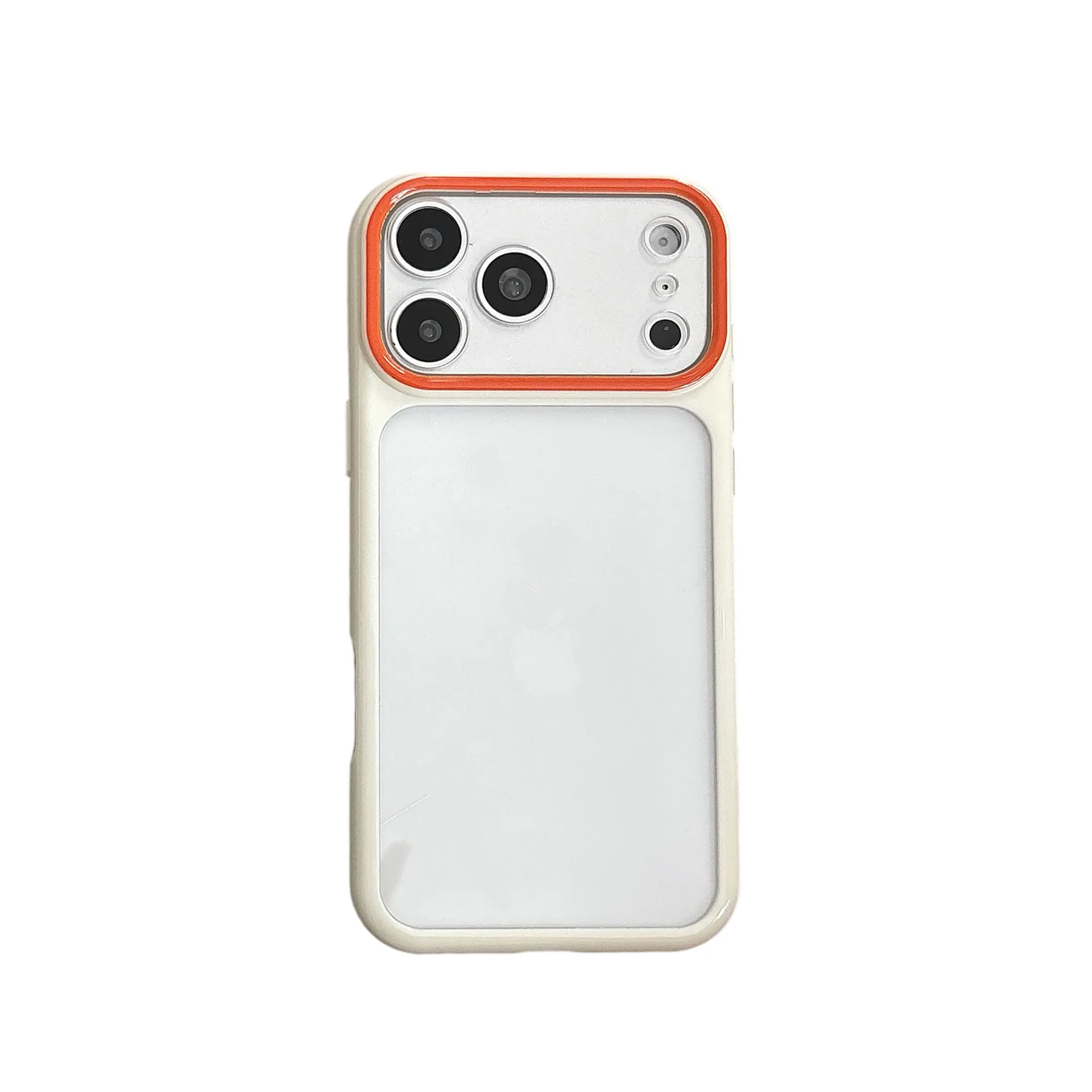 Dual-Color Contrast Big Window Clear Phone Case, Shockproof Bumper Protective Cover for iPhone, Samsung, Xiaomi