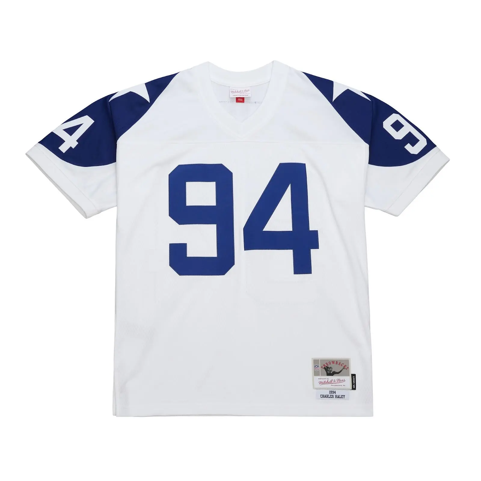 Charles Haley Dallas Cowboys 1994 White Legacy Jersey NFL Throwback Mitchell & Ness