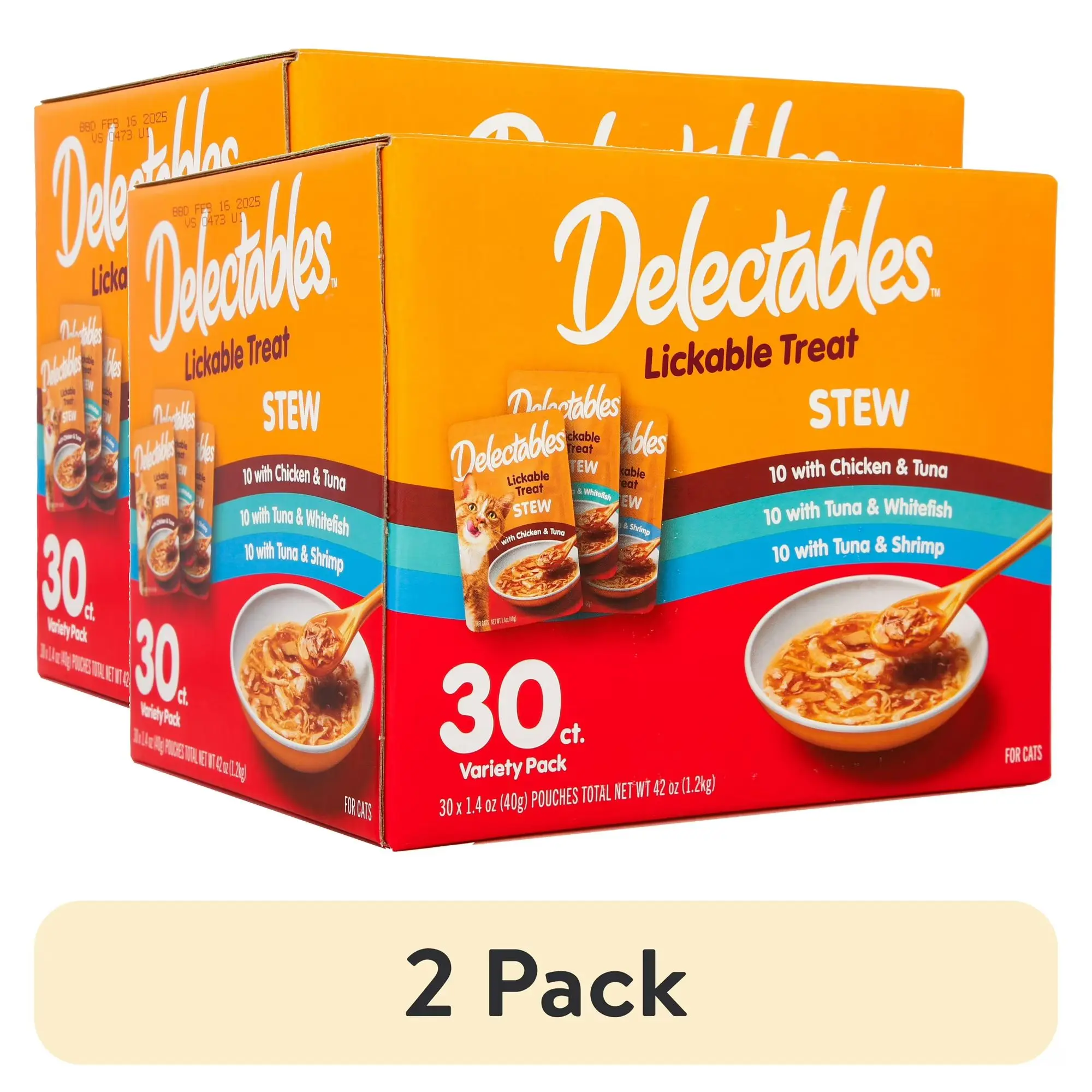 Hartz Delectables Stew Lickable Wet Cat Treats Variety Pack, 30 Count