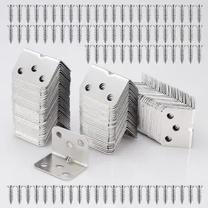 L-Shape Corner Support Bracket, 90 Degree Right Angle L-Shaped Stand with Screws, Ideal for Wooden Shelves Cabinets Furniture