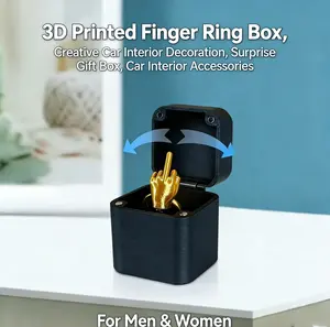 3D Printed Finger Ring Box, Creative Car Interior Decor, Surprise Prank Gift Box, Funny Car Accessories for Men & Women