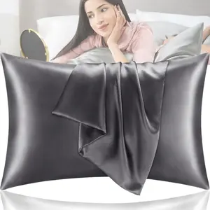 2pcs/set satin pillowcase for Skin and Hair, Soft Breathable Smooth Cooling Pillow Covers for bedroom, pillow cases for bed pillows