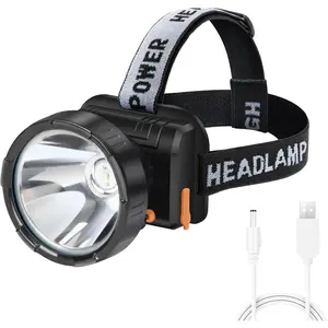 Headlamp Rechargeable - Super Bright Spotlight with 2 Modes - LED Flashlight Headlight for Camping Fishing Hiking