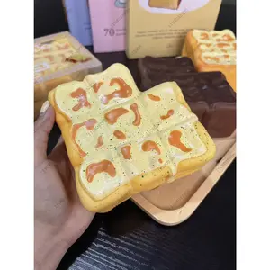 Butter Toast Slow Rising Squishy Toy Memory Foam Bread Bakery Fidget Toys ASMR Sensory Toys for Kids & Adults Stress Relief Gift