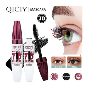 QICIY 7D Mascara Long-lasting Curl Waterproof Smudge-proof Large Brush Head Beginner-friendly Vitamin E Formula for Eyelash Care Makeup, Cosmetic