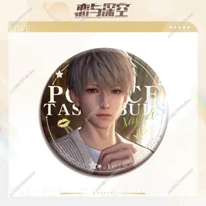75MM Love and Deepspace Sylus Xavier Zayne Rafayel Anime Cosplay Round Badge Brooch Fans Collection Pin Backpack Decoration
