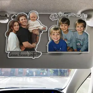 Custom Photo Car Visor Clip, Gift For Pet Lovers, Drive Safe Visor Clip With Picture Gift For Husband, Drive Safe Daddy, New Dad Gift
