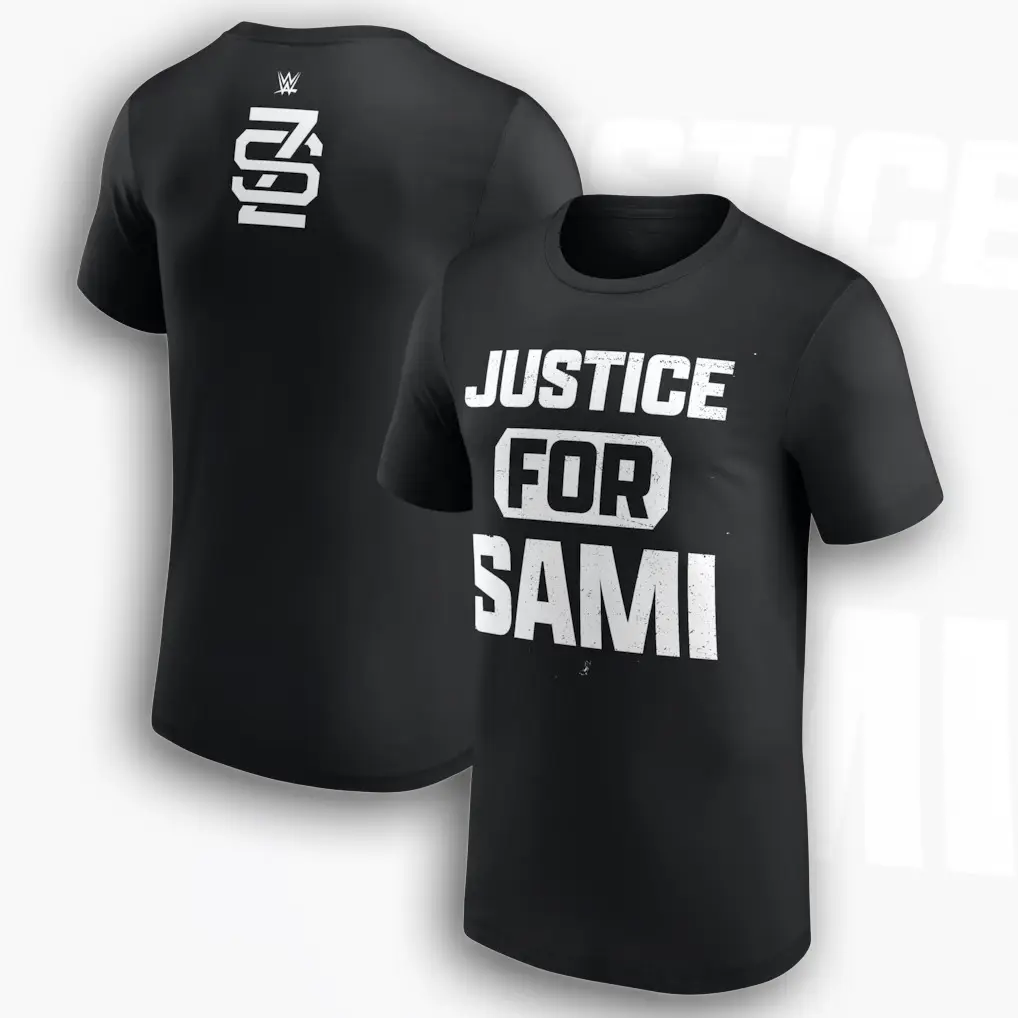 Sami Zayn Justice For Sami T-Shirt, Wrestling Graphic Tee, Underdog Fan Shirt, Pro Wrestling Inspired Gift, Unisex Black T-Shirt