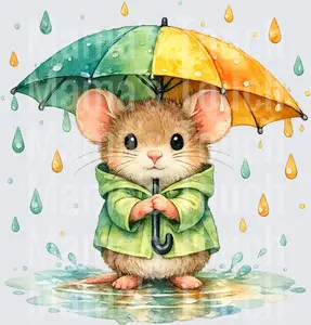 Mouse in rain puddle