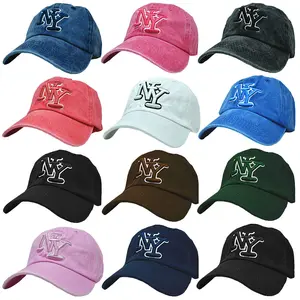 Unisex Polo Style Baseball Vintage Washed Cotton Dad Cap NY Casual Hat