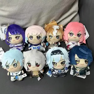 10CM Genshin Impact Cosplay Zhongli Klee Plushie Pendant Venti Diluc Xiao Eula Razor Fischl Klee Plush Pendant Backpack Fan Gift
