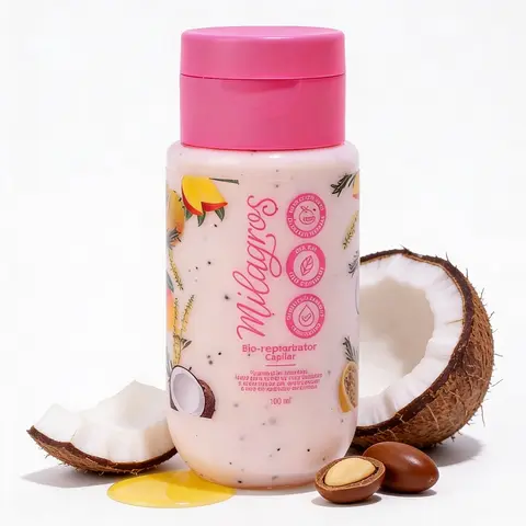 Milagros Bio-Repolarizing Mini Hair Treatment with Keratin, Argan Oil, UV Filter, Salt-Free, Dermatologically Tested - Bio-Repolarizing Technology for Brittle, Dull, Difficult to Manage Hair Repair, Deep Hydration, Elasticity, Fiber Charge Restoration