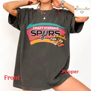 Youth and Adult Crazy Hispanic Spurs Fan T-shirt, Retro Graphic, Unisex Cotton T-shirt, Menswear, Womenswear