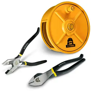 KwikSafety PINZA KIT Diagonal Ironworker Pliers Heavy Duty Aluminum Tie Wire Reel - Model No.: KS7781