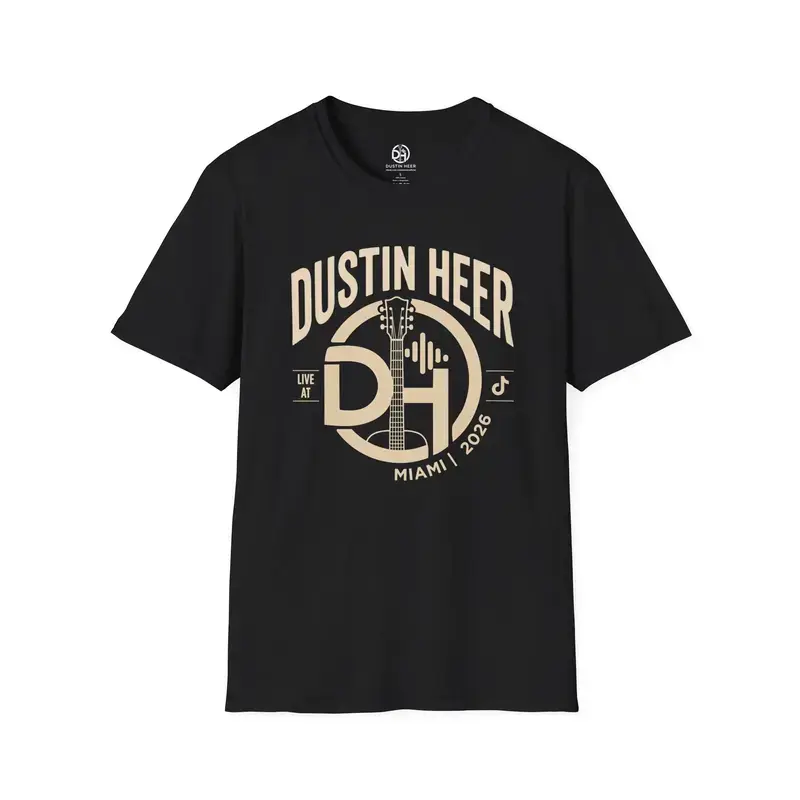Dustin Heer Monogram Miami 2026, Graphic T-Shirt, Unisex Cotton Tee, Printed Shirt Casual Everyday Wear