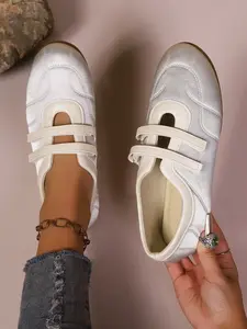 Women's Satin Mary Jane Flats, Comfortable Ballet Shoes with Dual Straps, Versatile Low-Top Single Shoe, Stylish Casual Footwear, Ballerina Flats Shoes